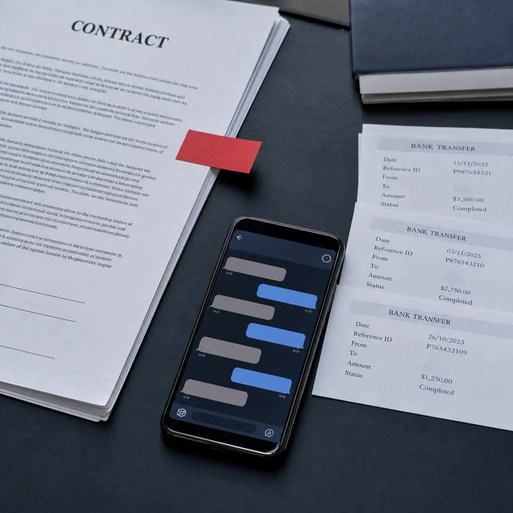 Documentación de evidencia para probar una estafa en un proceso legal en Colombia